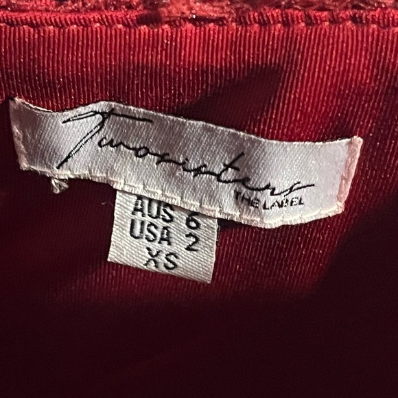 Twosisters the Label Sonia Estelle Burgundy Knit Lace Trumpet Hem Midi Dress - Picture 13 of 15